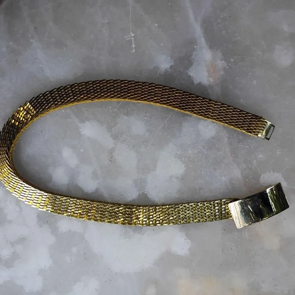 Vintage Stretch Fish Scale Women's Gold and Silver Belt